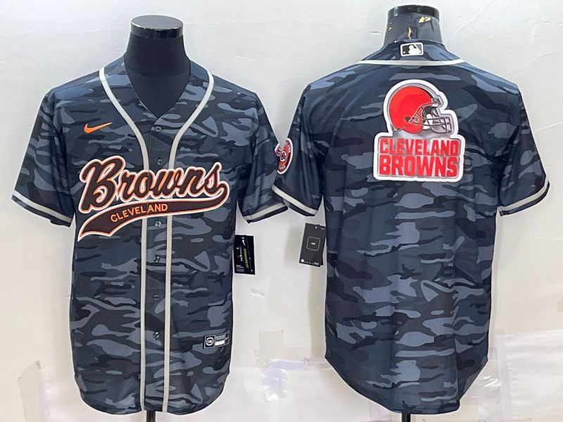 Men Cleveland Browns Blank Camo 2022 Nike Co branded NFL Jersey->anaheim ducks->NHL Jersey